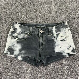 American Eagle Outfitters Shorts Womens 4 Gray Cutoff Tie Dye Denim Stretch